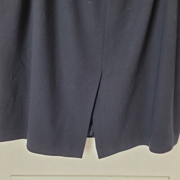 Josephine Chaus Navy Wool Pencil Skirt Plus Size 16 Career Minimalist Staple - Picture 4 of 7
